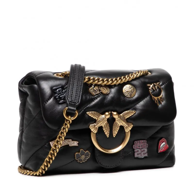 MINI LOVE BAG PUFF VERSITY PINS – black — фото 3