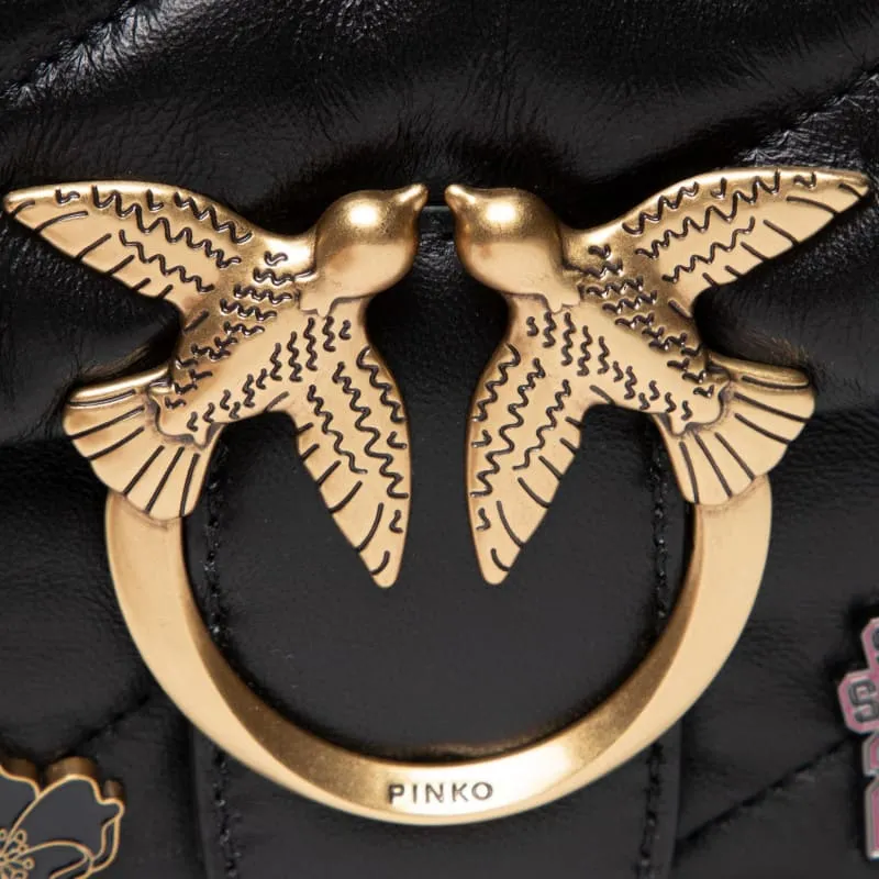 MINI LOVE BAG PUFF VERSITY PINS – black — фото 7