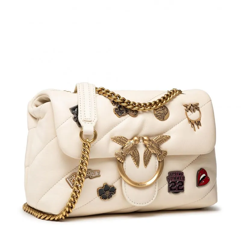 MINI LOVE BAG PUFF VERSITY PINS – white — фото 3