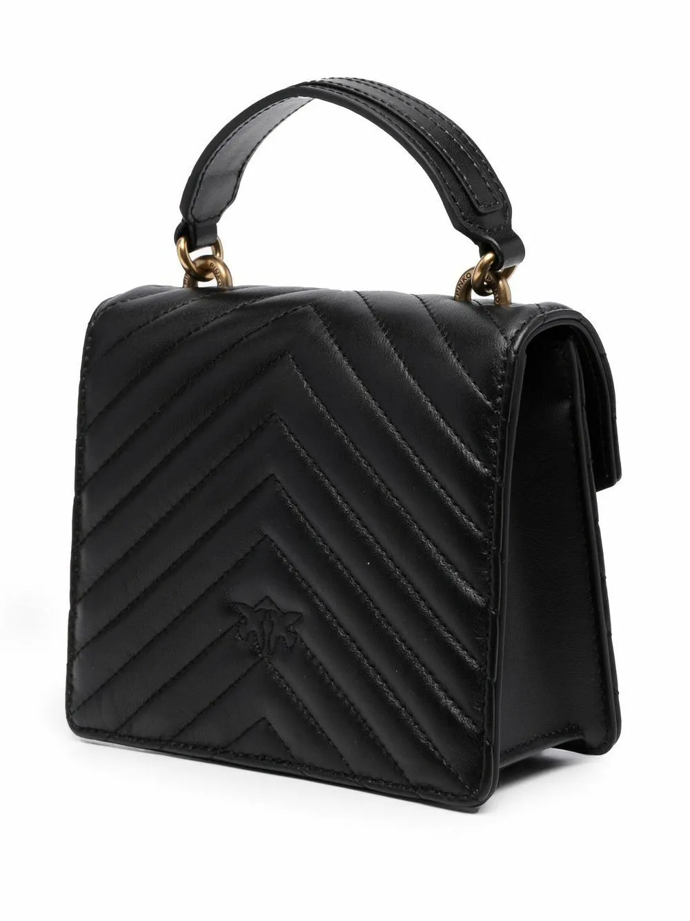 MINI LOVE BAG TOP HANDLE V QUILT – black — фото 3