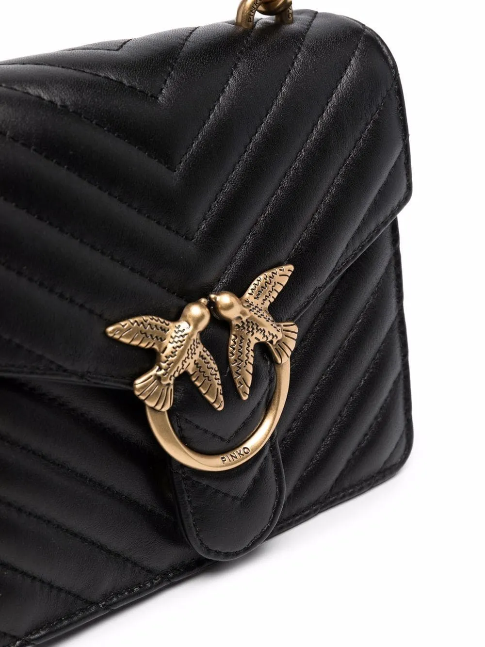 MINI LOVE BAG TOP HANDLE V QUILT – black — фото 4