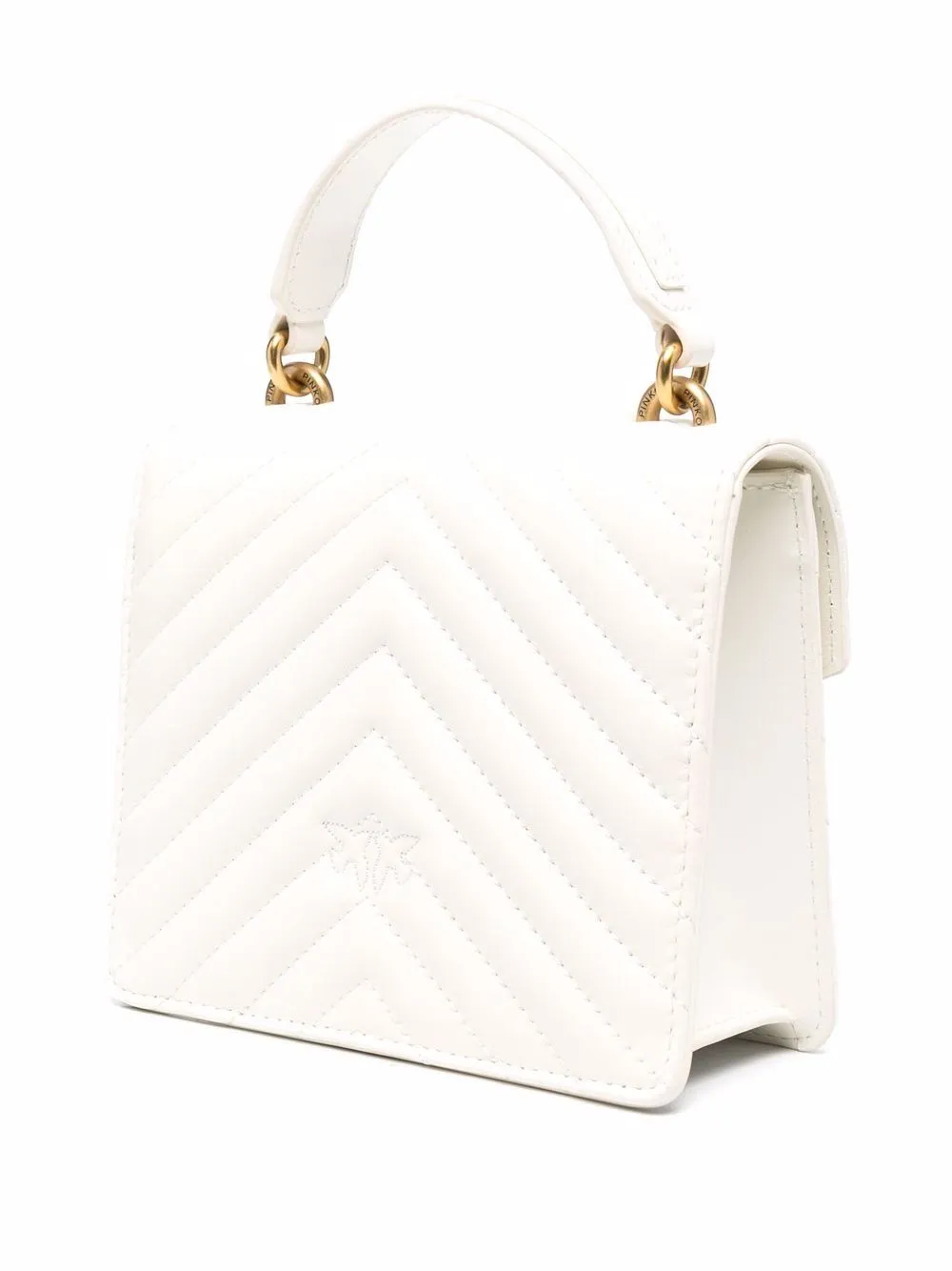 MINI LOVE BAG TOP HANDLE V QUILT – white — фото 3