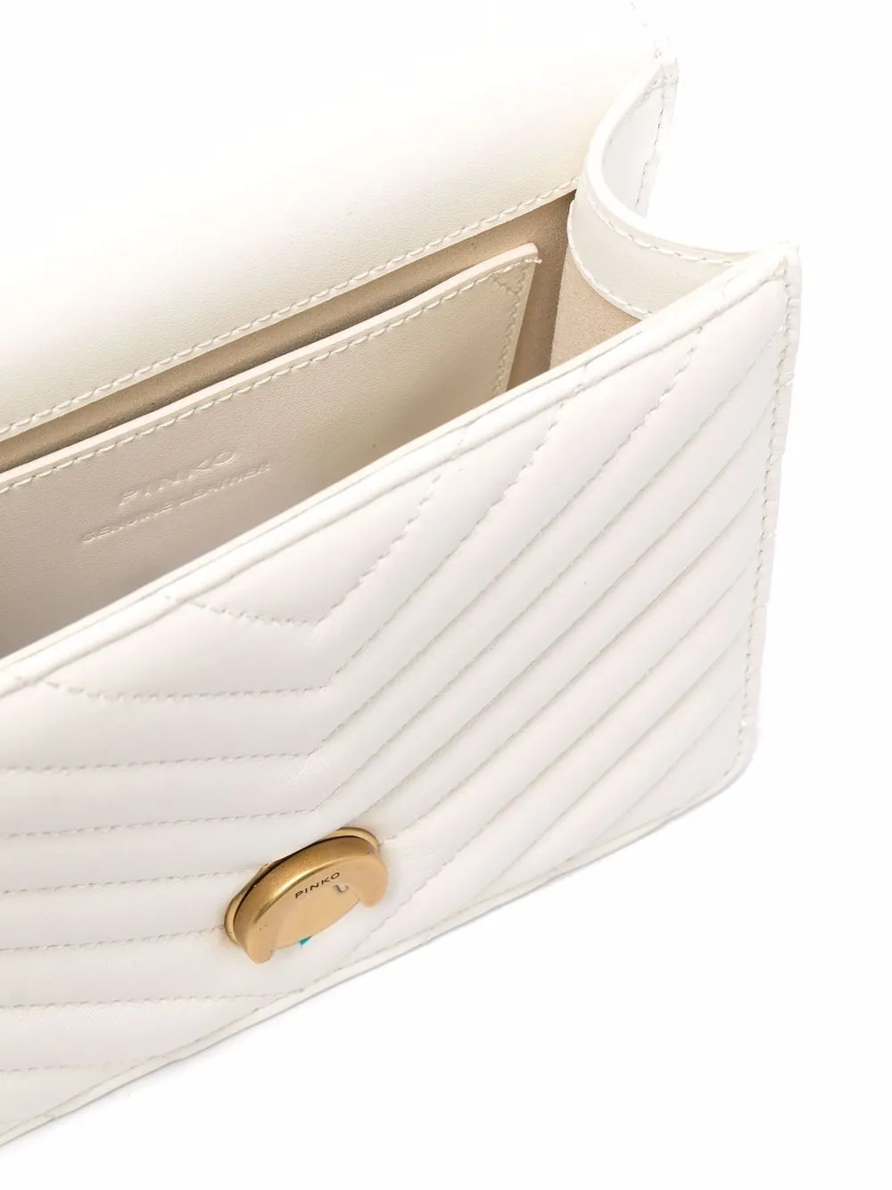 MINI LOVE BAG TOP HANDLE V QUILT – white — фото 5