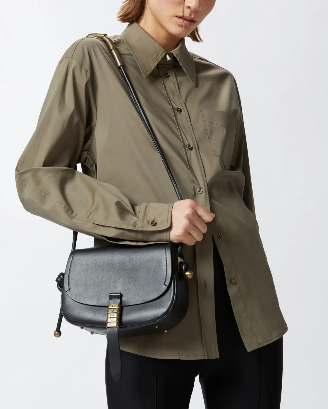 MINI METAL SADDLE BAG - black — фото 2