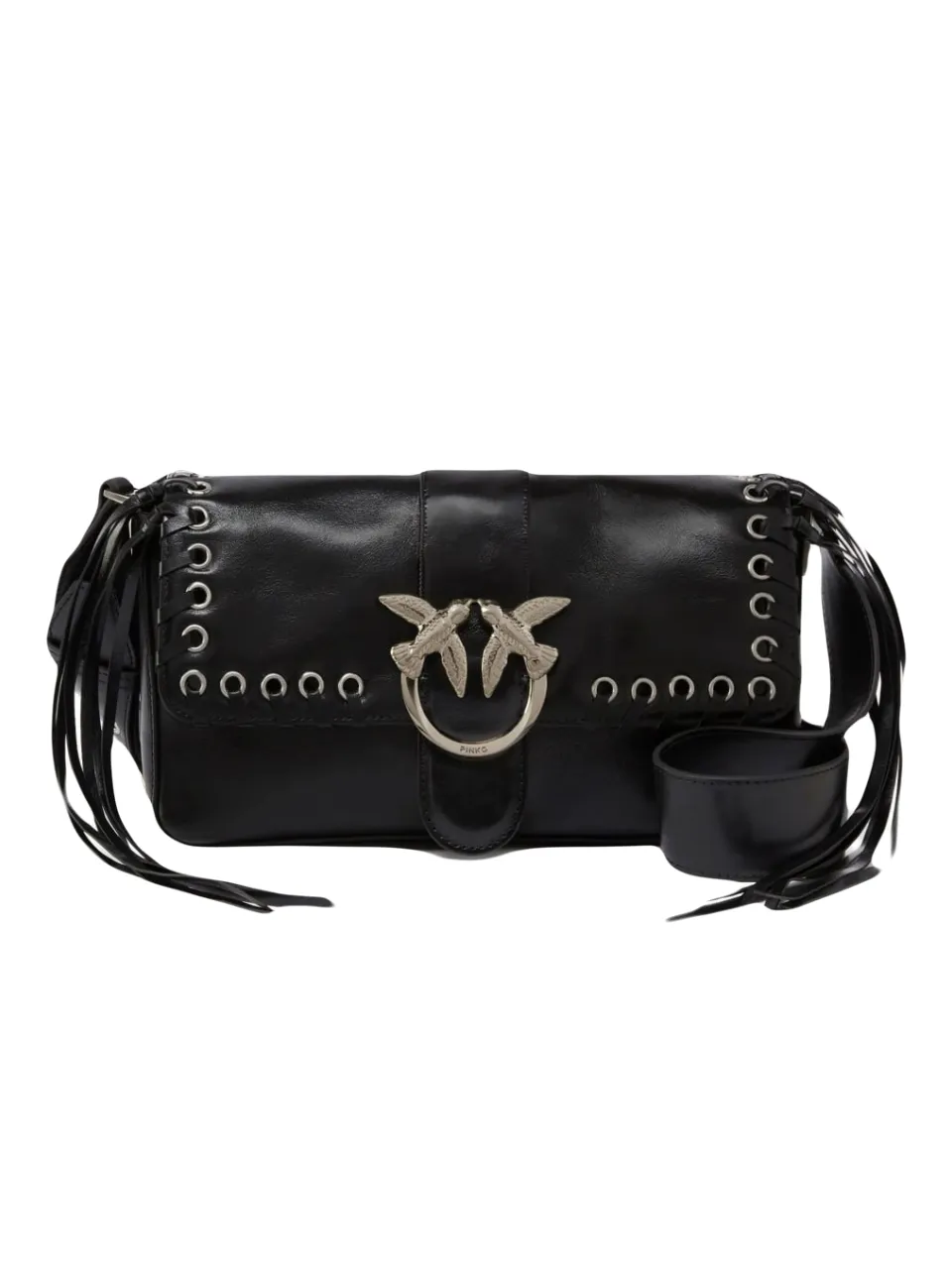 SOFT LOVE BAG SLOUCHY WITH FRINGING - black — фото 1