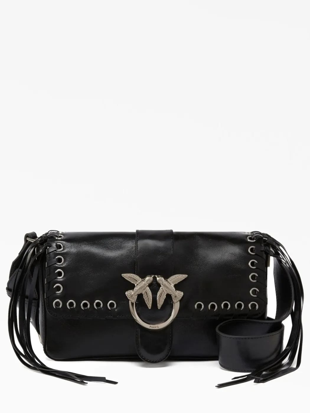 SOFT LOVE BAG SLOUCHY WITH FRINGING - black — фото 5